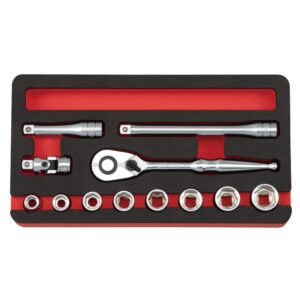 KTC工具セット_9.5sq.ソケットレンチセット（六角）インチサイズ[12点]_TB312BA - 画像 (2)