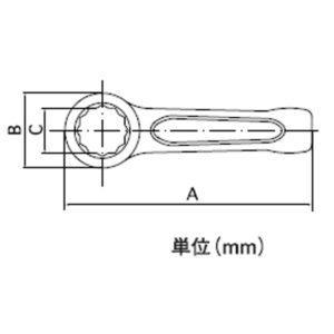防爆仕様の打撃メガネレンチ図面