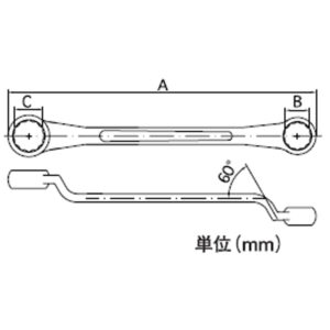 両口６０度メガネレンチ図面